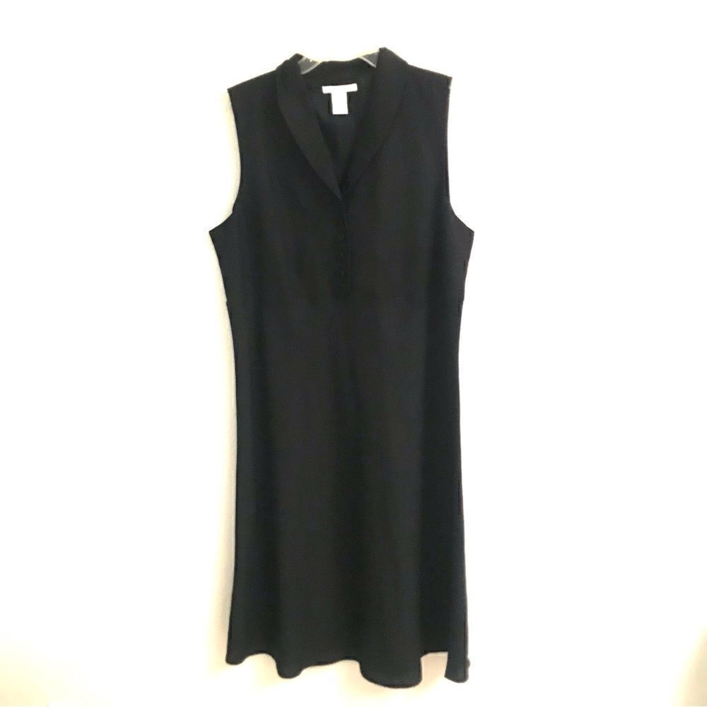 ‎Sarah Spencer black linen blend sleeveless dress 16